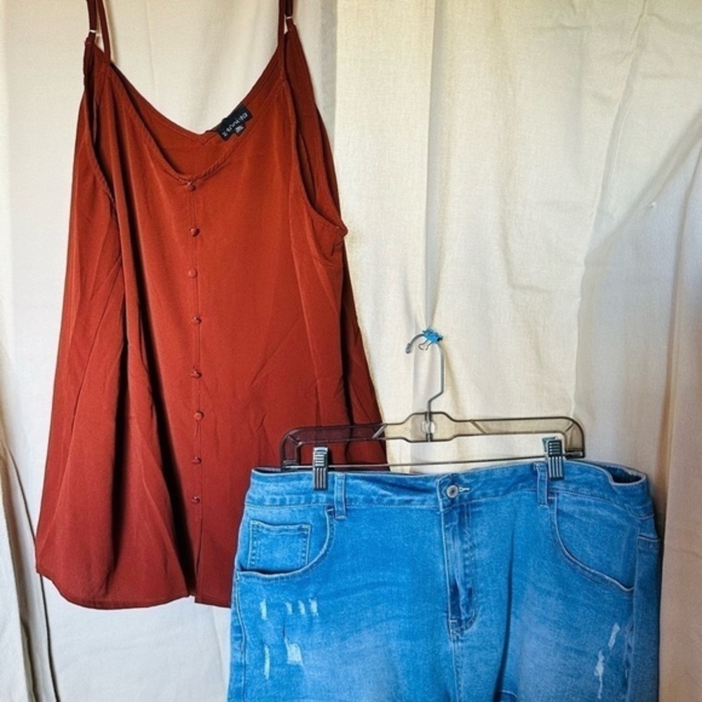 NWT Tank top and‎ Jean Shorts. Size 3xl - Picture 3 of 16